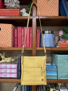 The Sak Yellow Leather Crossbody Shoulder Bag